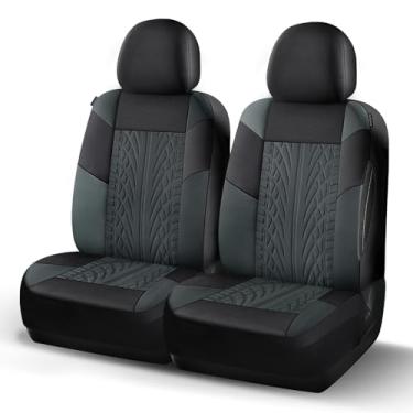 Imagem de HChengkikz Capas de assento em relevo, capas de assento de carro de pano premium, capa de assento automotivo lavável, tecido elástico compatível com airbag, ajuste universal para carros, sedan