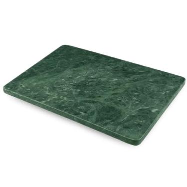 Imagem de KC KULLICRAFT Home Basics Bandeja de mármore multiuso para pastelaria com pés antiderrapantes para estabilidade e proteção contra arranhões para bancada. Fácil de limpar, trivet, verde (30,5 cm x 40,6
