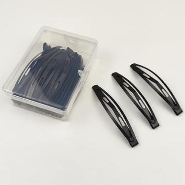 Imagem de 12 peças de grampos de cabelo para mulheres simples preto fosco grampo de cabelo básico de aço invisível acessórios de cabelo presente (clipe de ervilha grande caixa de 12 peças)