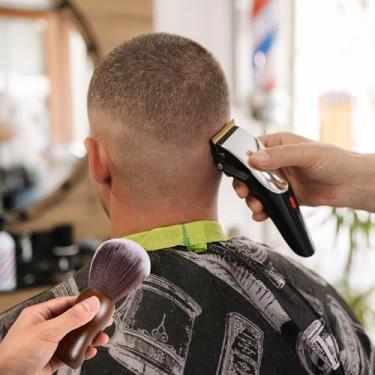 Imagem de Escova profissional de pescoço de barbeiro – kit de corte de cabelo, escova de limpeza de salão, escova de cabelo quebrada especial, marrom