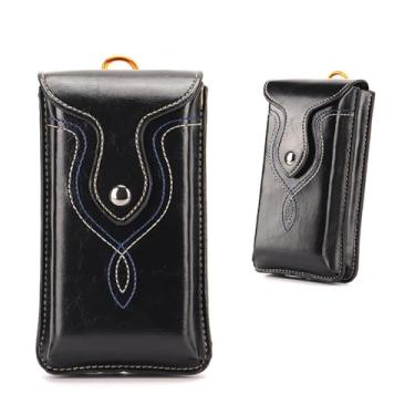 Imagem de Bolsa de cintura masculina para cinto portátil pendurada bolsa para celular coldre para celular com clipe de cinto