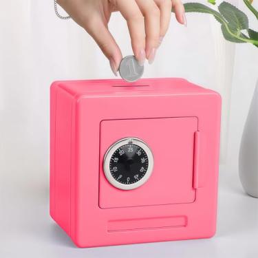 Imagem de Cofrinho seguro, cofrinho com senha, presentes práticos para aniversário e festival, rosa