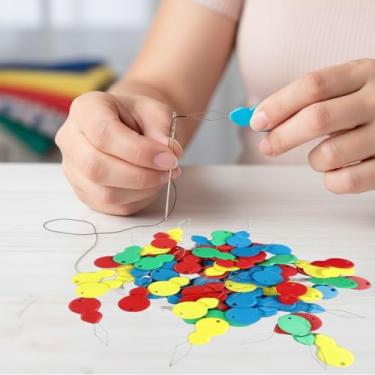 Imagem de 40 peças de passadores de agulha em forma de cabaça de plástico, passadores de agulha para máquina de costura para costura manual