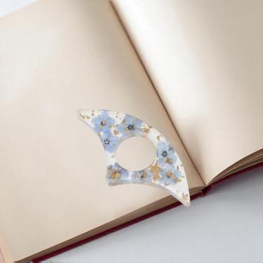 Imagem de Generic 1 anel triângulo floral marcador de livro resina colorida 8 x 4 cm