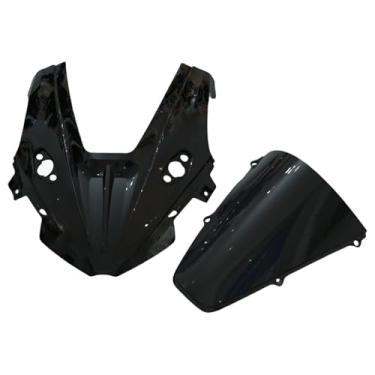 Imagem de GZDLMoto Kit de carenagem frontal de viseira de para-brisa de motocicleta para CFMOTO 675SS, plástico ABS 675NK, 2 em 1 (E-Black, tamanho único)