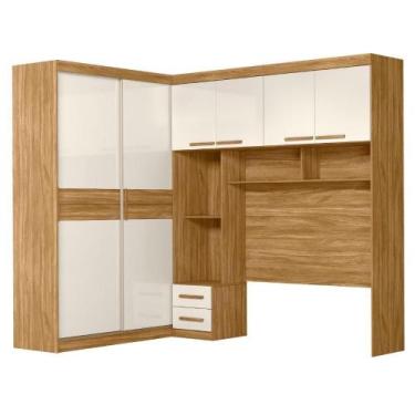 Imagem de Dormitorio Modulado Casal 6 Portas 242x173 Cm Florenca Freijo Off Whit