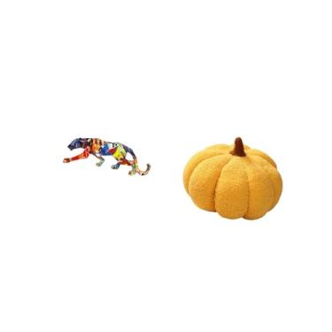 Imagem de Fenteer Escultura de Abóbora de Pelúcia, Artesanato em Forma de Animal, Estatueta Ambulante, Ornamento Decorativo para Almofada, Sofá, Prateleira, Quarto, Dec