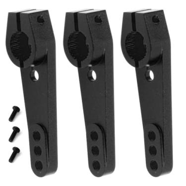 Imagem de 3Pcs Metal 25T Servo Arms 25 Teeth Steering Servo Horn Compatible with Futaba Savox Power HD HSP Servos Motor Fit for RC Car Boat Airplane Boat (Black)