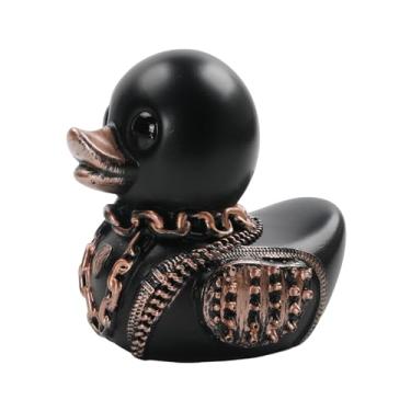 Imagem de Punk Duck Resin Figurine Gothic Collectible Statue Novelty Craft Cyberpunk Decorative Ornament for Desktop Shelf Home Office Decor Gift
