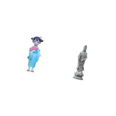 Imagem de Fenteer Estátua de Resina, Figura Asiática de Kabuki, Brinquedo, Boneca Gueixa Japonesa de Quimono, Guan Yin, Ornamento de Pedra, Obra de Arte, Coleção Feng S