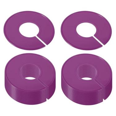 Imagem de Divisores de roupas, pacote com 24 divisórias de tamanho de rack de roupas, etiquetas em branco, separadores redondos para armário, roxo