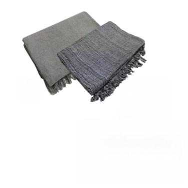 Imagem de Kit 2 Mantas para Sofá Gigante 100% Algodão – Manta Decorativa e Protetora para Sala de Estar (Cinza Chumbo + Preto Mesclado)