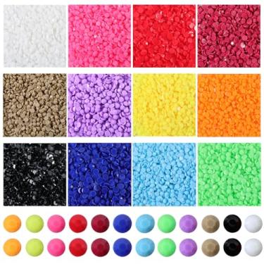Imagem de SUNNYCLUE Cerca de 12.000 peças de contas de pintura de arte de diamante de 12 cores mini strass de resina 3 mm flatback pinturas meio redondas brocas strass diamantes ponto gema contas para