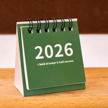 Imagem de 2 peças de mini calendário de mesa, acessórios para planejamento mensal, material escolar de escritório, 2025,6 a 2026,12 (2 peças verde)