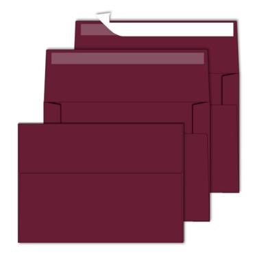 Imagem de Envelopes 10 x 15 cm para convite, envelope A4 vermelho bordô, pacote com 50 envelopes de cartão 4x6 autoselados, para casamentos, cartões comemorativos, chá de bebê, fotos, aniversário