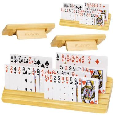 Imagem de Suporte de cartas de baralho plusvivo, conjunto de 4 suportes ajustáve