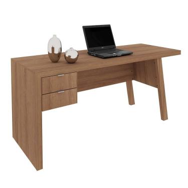 Imagem de Mesa Para Escritório Com 02 Gavetas Me4122 Amêndoa - Tecno Mobili