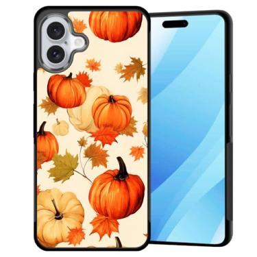 Imagem de BFUKVOU Capa para iPhone 17, capa rígida de policarbonato + TPU macio, antiderrapante, ultrafina, capa protetora à prova de choque para iPhone 17 de 6,3 polegadas 2025, folha de bordo de abóbora