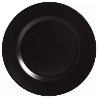 Imagem de Conjunto com 6 Pratos Raso Preto Acetinado Ø29cm - Alleanza Cerâmica