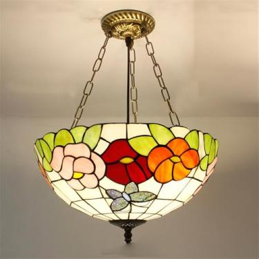 Imagem de Luminária pendente contemporânea de vidro colorido com LED, estilo americano luxuoso e criativo, para sala de estar, restaurante, quarto, hotel, casa de campo, corredor, café, bar ou escada