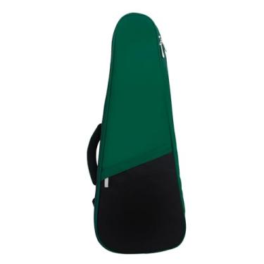 Imagem de Mochila Ukulele de 58 cm, leve, durável, tecido Oxford, espesso, algodão, alças de ombro duplas ajustáveis para ukulele soprano, guitarra pequena, verde escuro, verde claro (verde escuro)