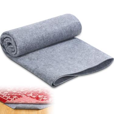 Imagem de Nuanchu Tapete de feltro 1,8 x 2,5 m, enchimento de carpete de 1/4 polegada de espessura para pisos de madeira, protetor de tapete cinza embaixo do tapete, base de aderência compatível com tapete de