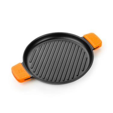 Imagem de BRA Efficient Iron grelha redonda com riscas, fabricada em ferro Fu, 32 cm