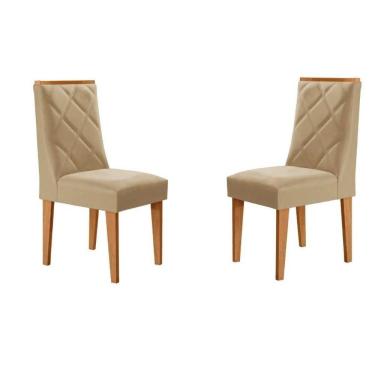 Imagem de Cadeira Sala De Jantar Pietá Kit 2 Un Naturalle-linho Bege Turim - Rufato