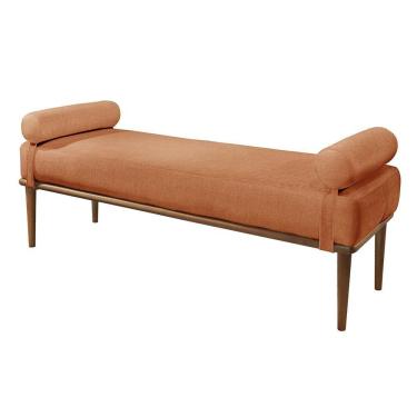 Imagem de Recamier Banco Berlim Luxo Madeira Maciça Castellar Móbile Linho Terracota Linho Terracota