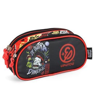 Imagem de Estojo Triplo Enaldinho Youtuber Escolar Preto Juvenil