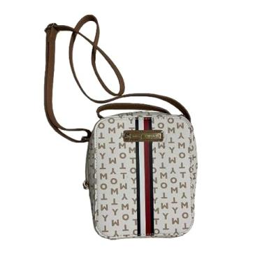 Imagem de Tommy Hilfiger - Bolsa transversal monograma, esbranquiçada, 48 x 43 cm, Off-white, 19x17