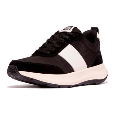 Imagem de Fitflop Tênis feminino F-Mode Flow/camurça/couro Flatform tênis, Preto, 35 BR