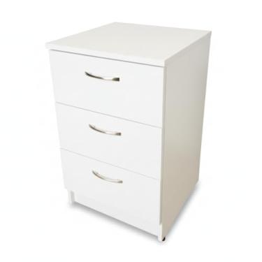 Imagem de Gaveteiro 3 Gavetas MDF Com 2 Compartimentos Secretos, Gaveta Secreta - Branco, com Fechadura oculta