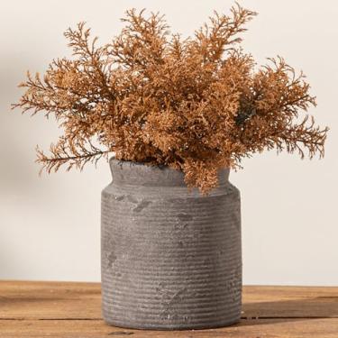 Imagem de Vaso de flores de cerâmica 16,5 cm Vaso rústico para decoração de casa, vaso de cerâmica feito à mão, pequenos vasos de terracota para mesa de jantar, lareira, sala de estar, banheiro, casamento