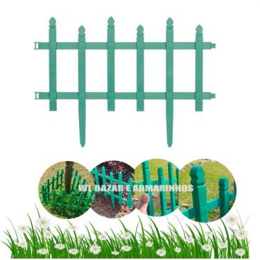 Imagem de Kit 4 Cercas Verde De Plástico Tipo Madeira Colonial 1mtx84c - WL ORNA