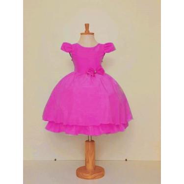 Imagem de Vestido Infantil Rosa Pink Festa Social Princesa Casamento Dama Daminh