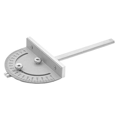 Imagem de Régua de Ângulo para Serra Mesa com Calibre Mitra Ranura T Marcenaria DIY Ajustável em 180 Escala Precisa Resistente ao Desgaste Ferramenta Compacta R