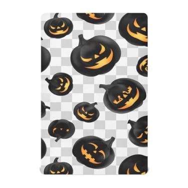 Imagem de Wassud Lençóis de berço respiráveis Evil Halloween Pumpkins, 71 x 132 cm, lençol de bebê neutro para meninos e meninas (serve para berço padrão e pacote e brincadeira)