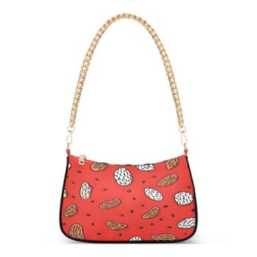 Imagem de CEBUGI Bolsas transversais femininas bolsa de ombro padrão sementes bolsa clutch elegante com alça de corrente