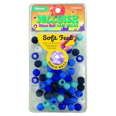 Imagem de DONNA Miçangas de cabelo de bola de discoteca gelatinosa infantil – Contas de silicone macias de 14 mm para tranças, rabos de cavalo e estilo, acessórios de cabelo sem emaranhados para meninas, 1