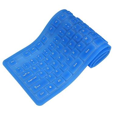 Imagem de Teclado Flexível Plegável de Silicone USB com 108 Teclas Silencioso Portátil Leve Ultra-Fino para Notebook Desktop Plug