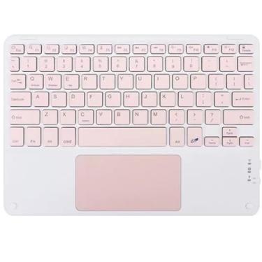 Imagem de Teclado Sem Fio Com Touchpad Recarregável Bluetooth 5.0 Portátil Com Mouse Integrado Compatível Com Smart TV Notebook PC E Android (Rosa)