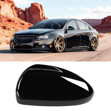 Imagem de OWITAI Compatível com Chevrolet Cruze lado esquerdo do motorista tampa do espelho 2011-2016, capa de espelho preto brilhante de substituição apenas para a versão dos EUA sem luz de seta para Cruze