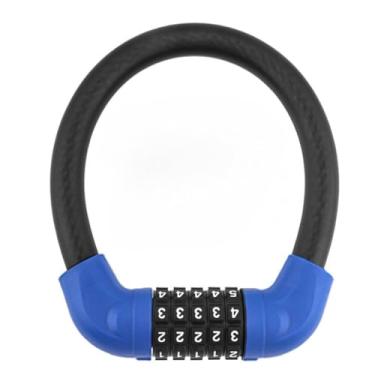 Imagem de Cadeado Bicicleta Aço Reforçado Tranca Trava Bike Moto Portão Capacete Diâmetro 18MM (AZUL)
