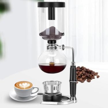 Imagem de Cafeteira a VáCuo com Pote de SifãO com ResistêNcia de Alta Temperatura, Cafeteira SifãO, MáQuina de Café de Gotejamento, Barista, Base de AçO InoxidáVe, Cafeteiras de Filtro para Café Coado
