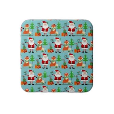 Imagem de Ladrilho Decorativo de Cerâmica Padrão Natalino com Papai Noel e Raposa