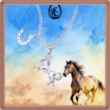 Imagem de SODLYUE Colar de cavalo, colar de ferradura, joias para mulheres – Vem com corrente ajustável e caixas de presente – presentes de aniversário, Natal, Dia dos Namorados para amantes de cavalos