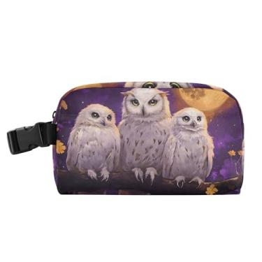 Imagem de TSENQUE Lancheira personalizada com coruja mística, lua cheia, roxa, para mulheres, meninas, lancheira masculina e infantil, lancheira para trabalho, reutilizável, rosa, engraçada, bolsa térmica para