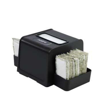 Imagem de DISPENSER Premium Porta Guardanapo Interfolhado com Compartimento para Sachês - Acabamento Preto Sofisticado