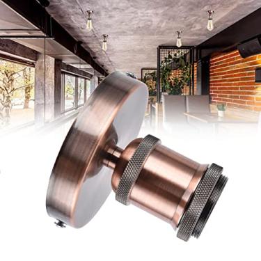 Imagem de Suporte de soquete de lâmpada E26/E27, luminária retrô vintage com retardador, fácil instalação, design moderno e retrô, para cozinha, quarto, sala de estar (pátina vermelha)